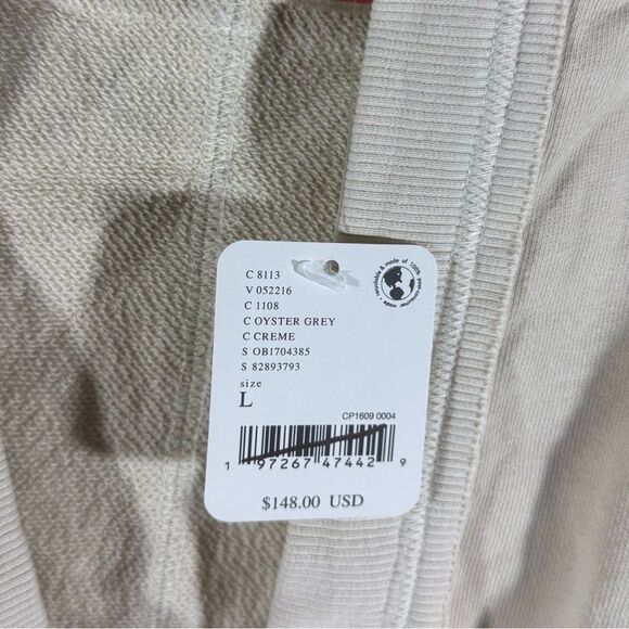 Free People Emilia Hoodie Cardigan in Oyster Grey Creme Large NWT - Picture 6 of 8